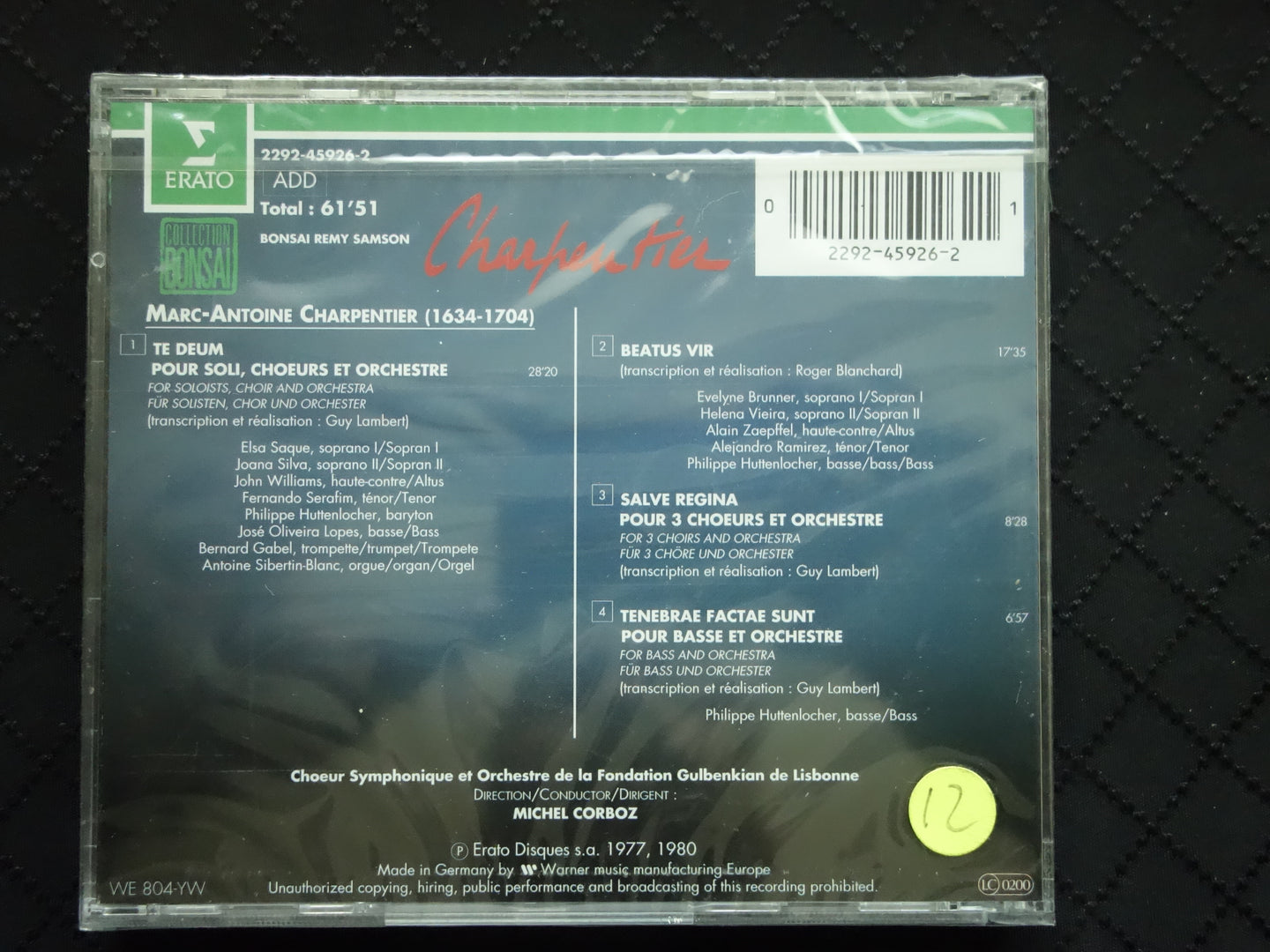 Charpentier, Michel Corboz "Te Deum" (CD)-CDs-UnDigable Digs