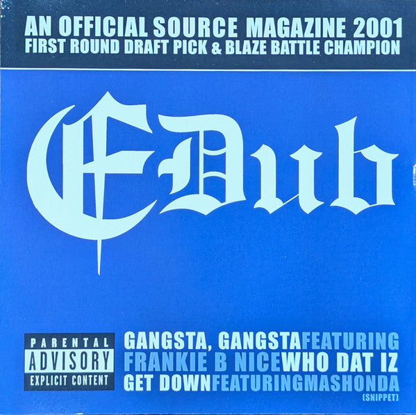E-Dub "Gangsta, Gangsta Who Dat Iz Get Down" (CD Maxi-Single)-CDs-UnDigable Digs