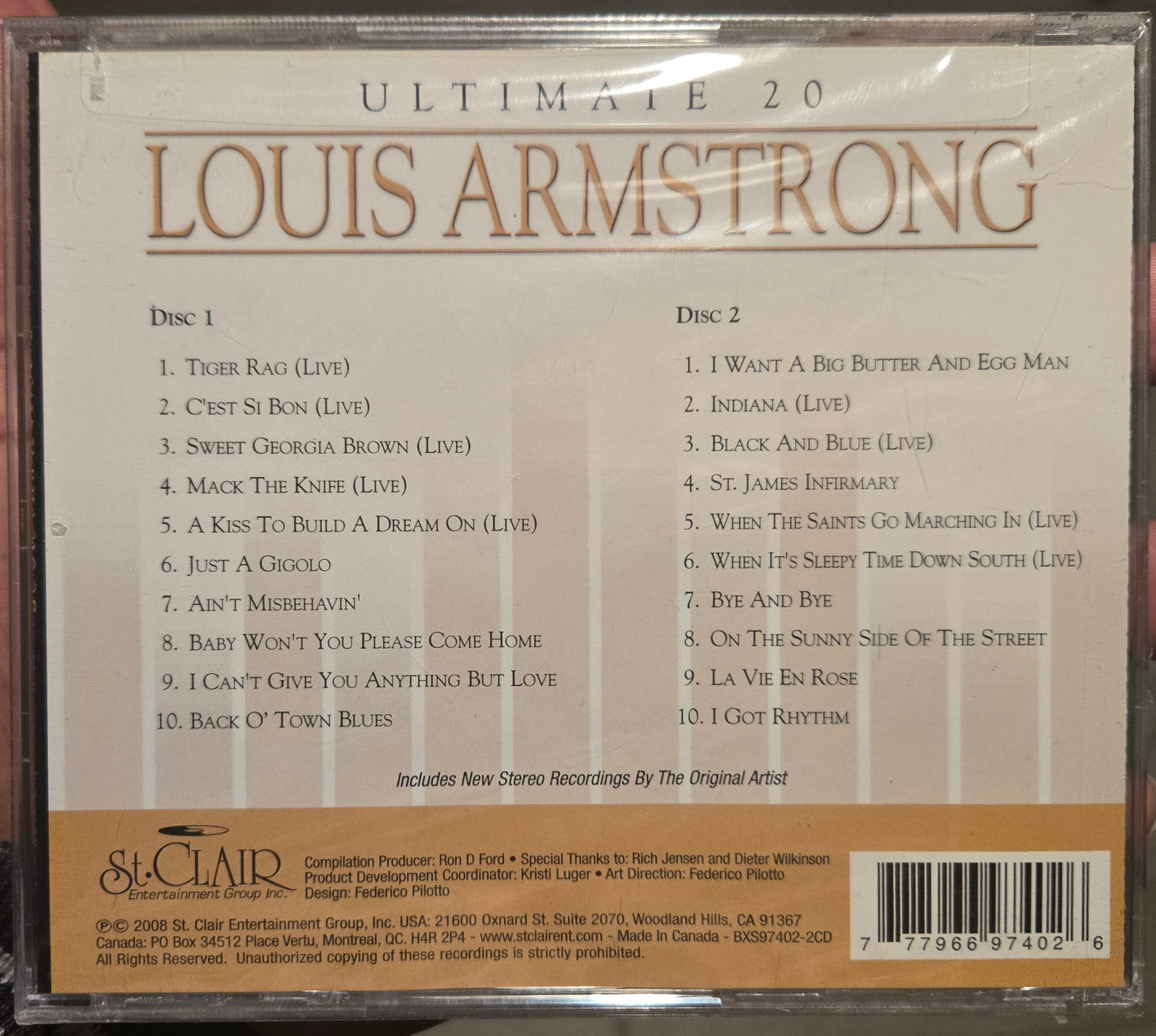 Louis Armstrong "Ultimate 20" (2xCD)-CDs-UnDigable Digs