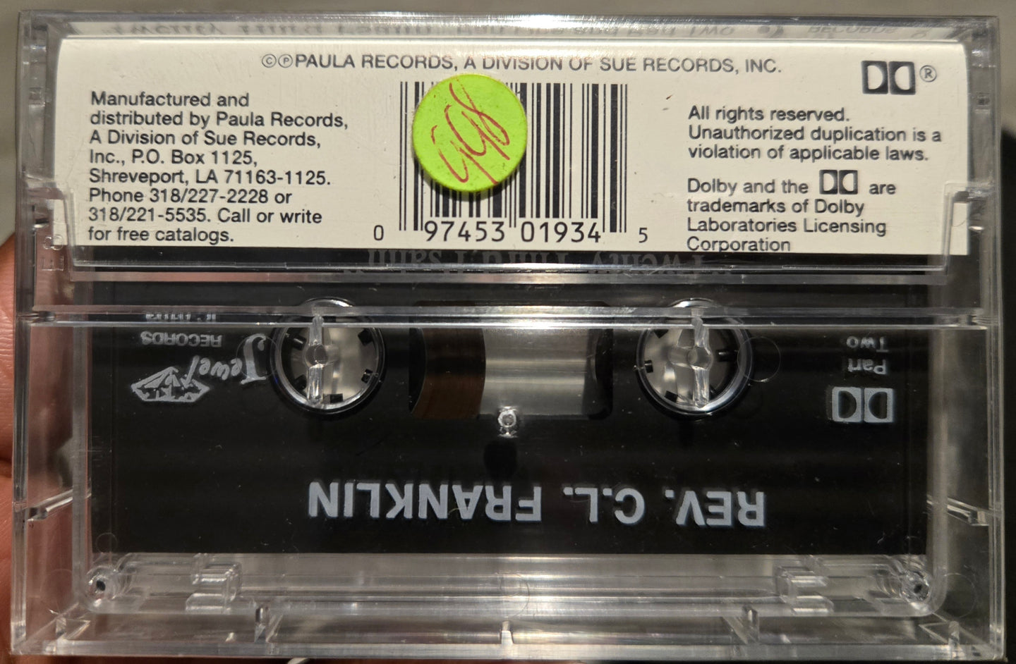Rev. C.L. Franklin "Twenty Third Psalm (Part One and Part Two)"-Cassette Tapes-UnDigable Digs