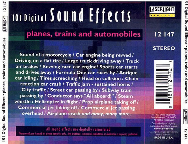 101 Digital "Sound Effects: Planes, Trains And Automobiles" (CD)-CDs-UnDigable Digs