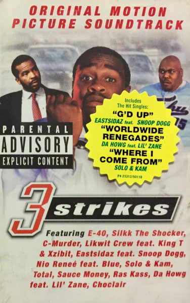 3 Strikes (Original Motion Picture Soundtrack)-Cassette Tapes-UnDigable Digs