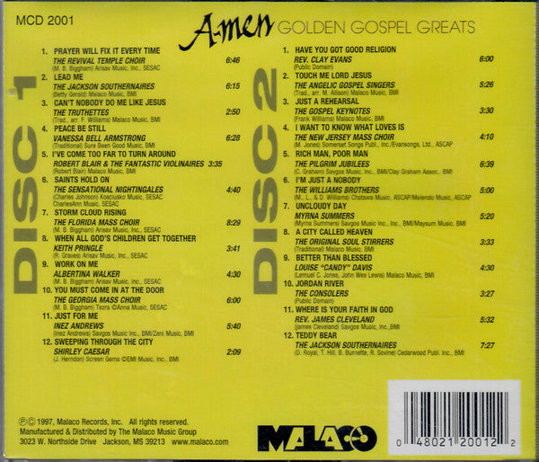 A-Men: Golden Gospel Greats (2xCD)-CDs-UnDigable Digs