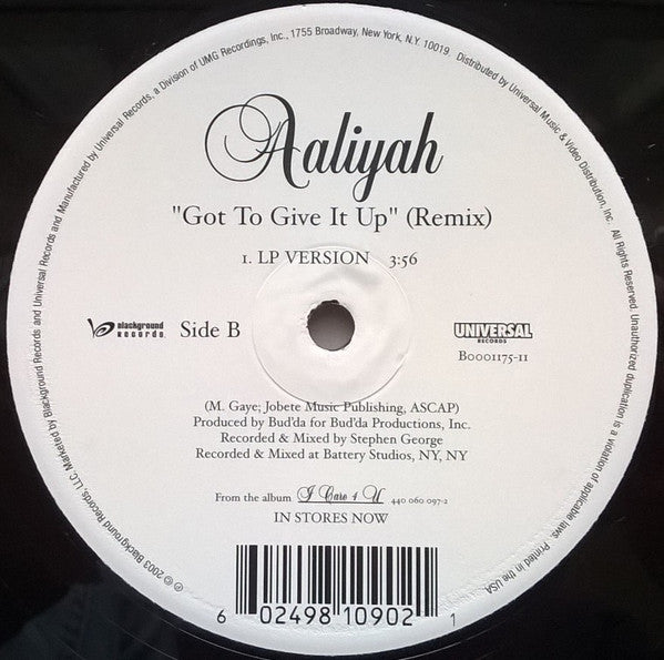 Aaliyah "Don't Know What To Tell Ya / Got To Give It Up (Remix)" (12" Single)-Vinyl Records-UnDigable Digs