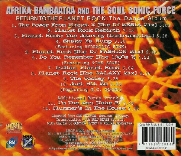 Afrika Bambaataa And The Soul Sonic Force "Return To The Planet Rock: The Dance Album" (CD)-CDs-UnDigable Digs
