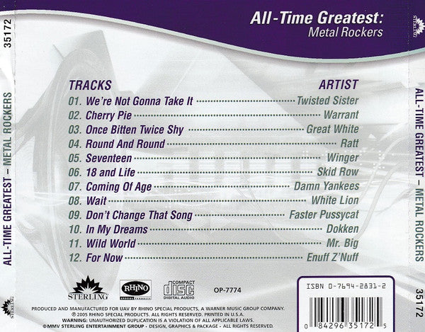 All-Time Greatest: Metal Rockers (CD)-CDs-UnDigable Digs