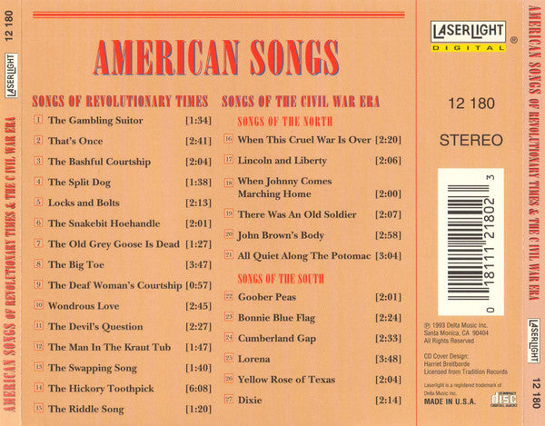 American Songs Of Revolutionary Times And The Civil War Era (CD)-CDs-UnDigable Digs