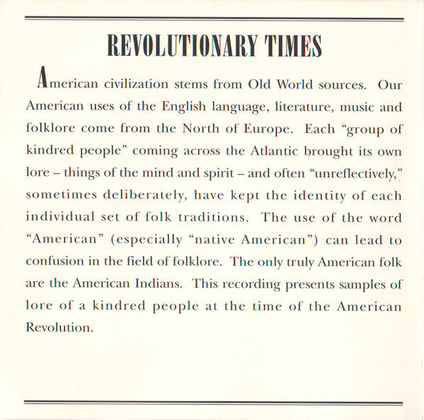 American Songs Of Revolutionary Times And The Civil War Era (CD)-CDs-UnDigable Digs