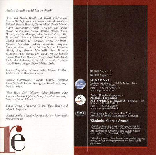 Andrea Bocelli "Amore" (CD)-CDs-UnDigable Digs