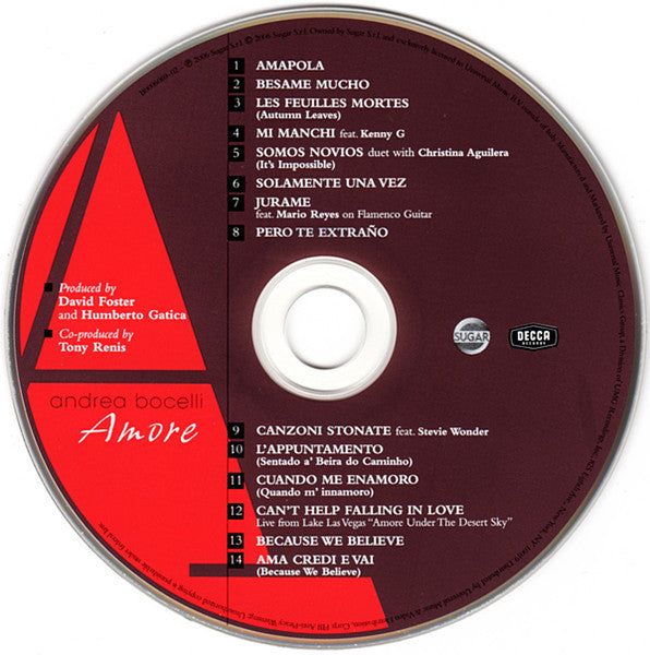 Andrea Bocelli "Amore" (CD)-CDs-UnDigable Digs