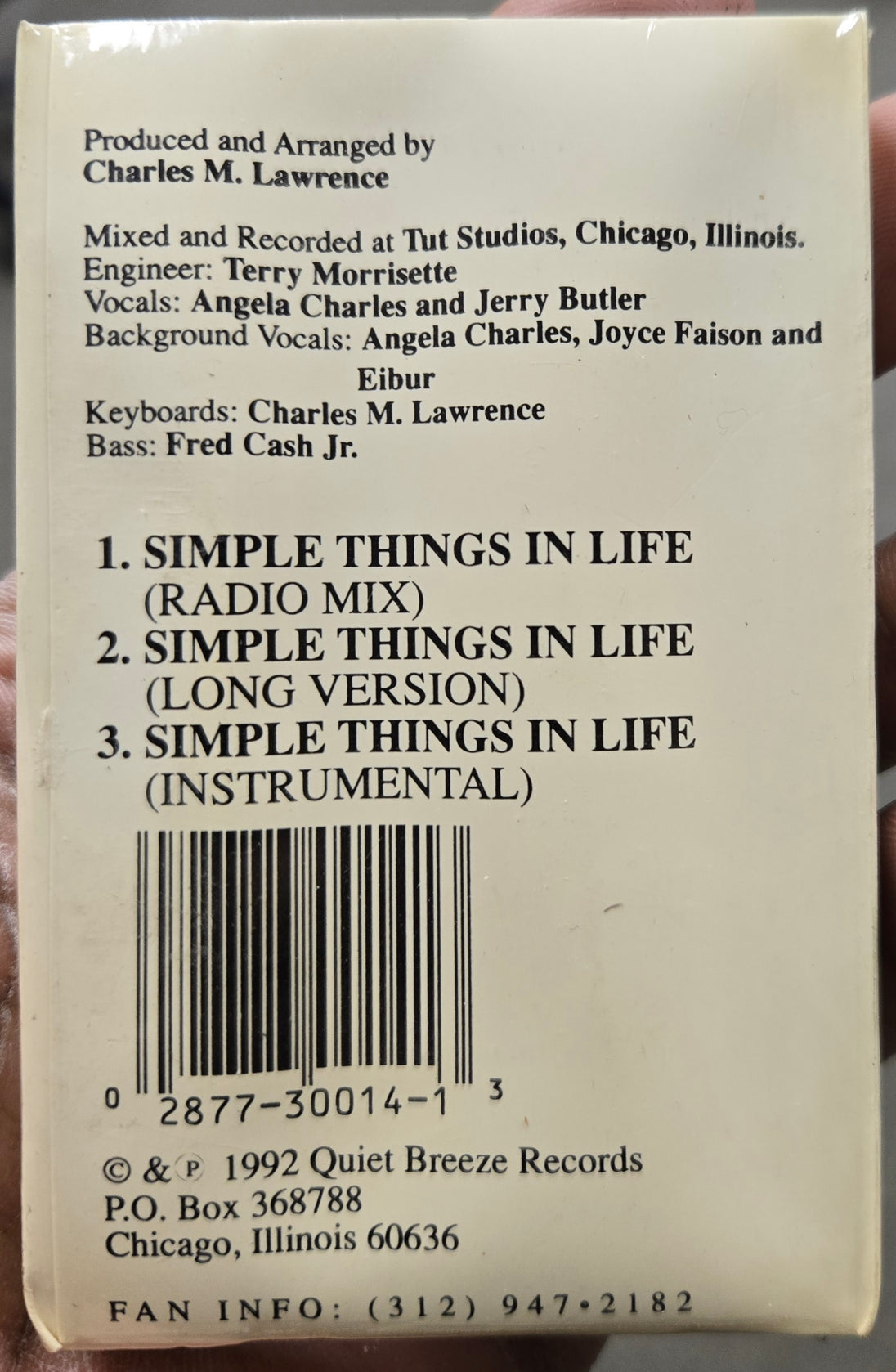 Angela Charles (and guest artist Jerry Butler) "Simple Things In Life" (Single)-Cassette Tapes-UnDigable Digs