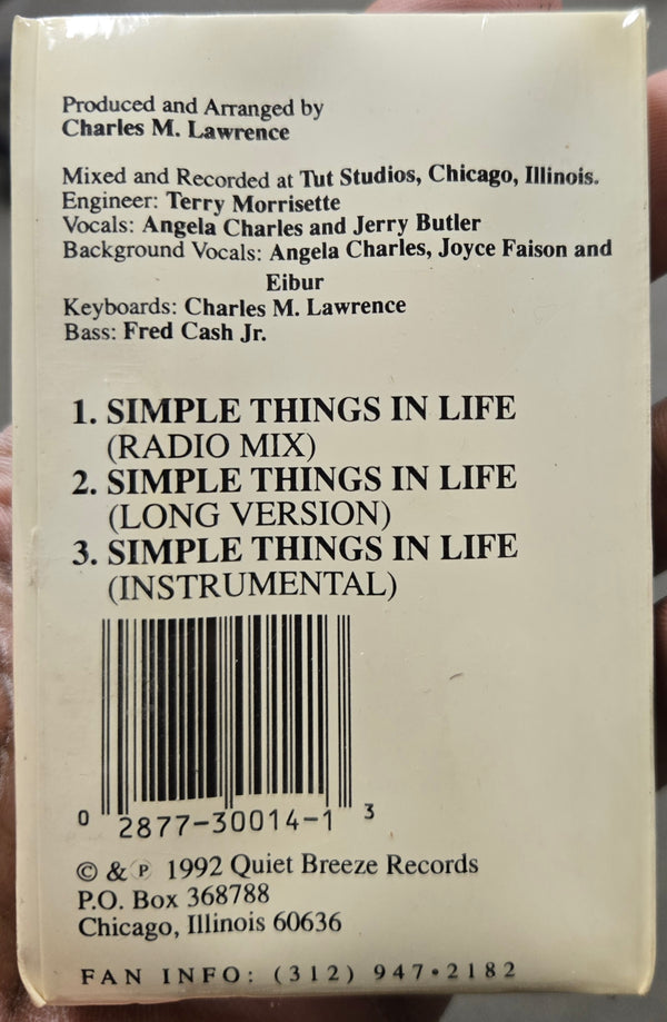 Angela Charles (and guest artist Jerry Butler) "Simple Things In Life" (Single)-Cassette Tapes-UnDigable Digs