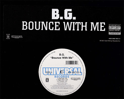 B.G. "Bounce With Me" (12" Single)-Vinyl Records-UnDigable Digs