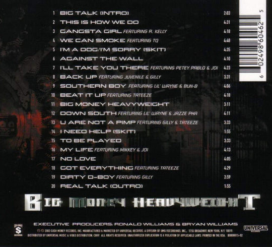 Big Tymers "Big Money Heavy Weight" (CD)-CDs-UnDigable Digs