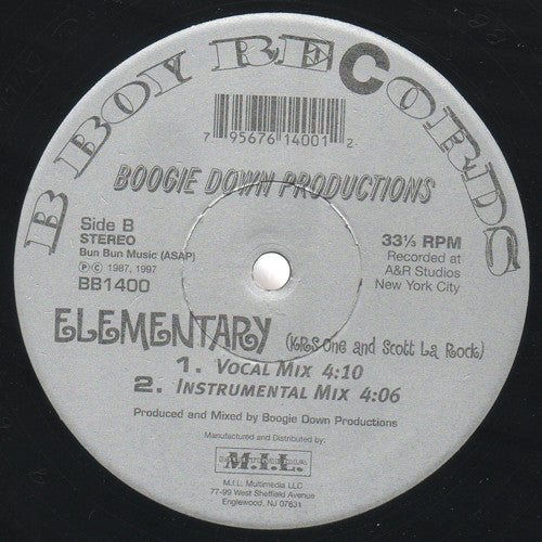 Boogie Down Productions "Poetry / Elementary" (12" Single)-Vinyl Records-UnDigable Digs