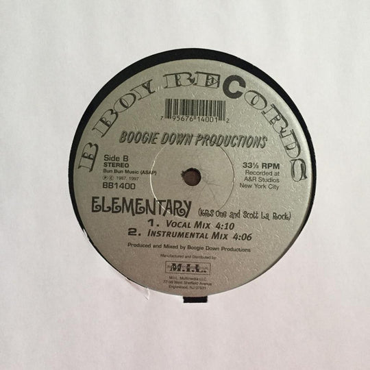 Boogie Down Productions "Poetry / Elementary" (12" Single)-Vinyl Records-UnDigable Digs