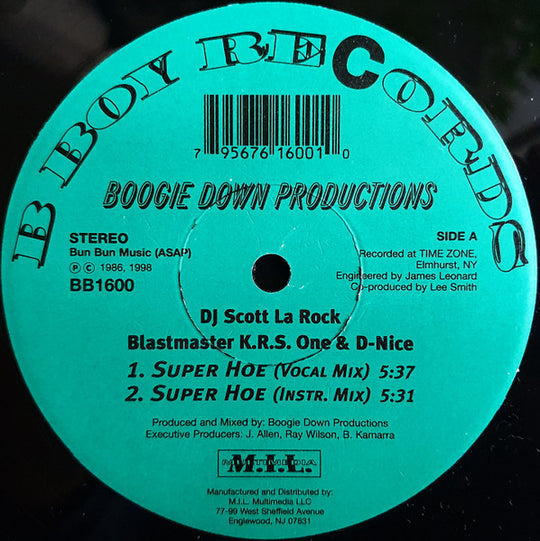 Boogie Down Productions "Super Hoe / Scott LaRock Megamix" (12" Single)-Vinyl Records-UnDigable Digs