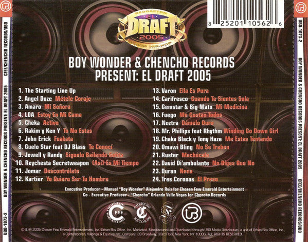 Boy Wonder & Chencho Records Present: El Draft 2005 (Reggaeton Latin Hip Hop) (CD)-CDs-UnDigable Digs