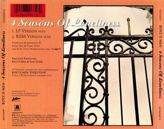 Boyz II Men "4 Seasons Of Loneliness" (CD Single)-CDs-UnDigable Digs