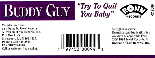 Buddy Guy "Try To Quit You Baby"-Cassette Tapes-UnDigable Digs