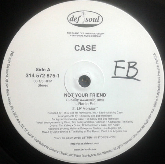 Case "Not Your Friend" (12" Single)-Vinyl Records-UnDigable Digs