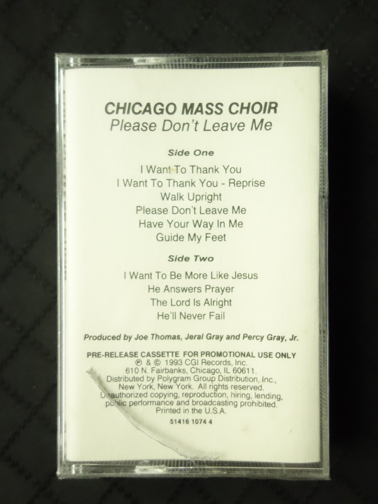Chicago Mass Choir "Please Don't Leave Me" (Promo)-Cassette Tapes-UnDigable Digs