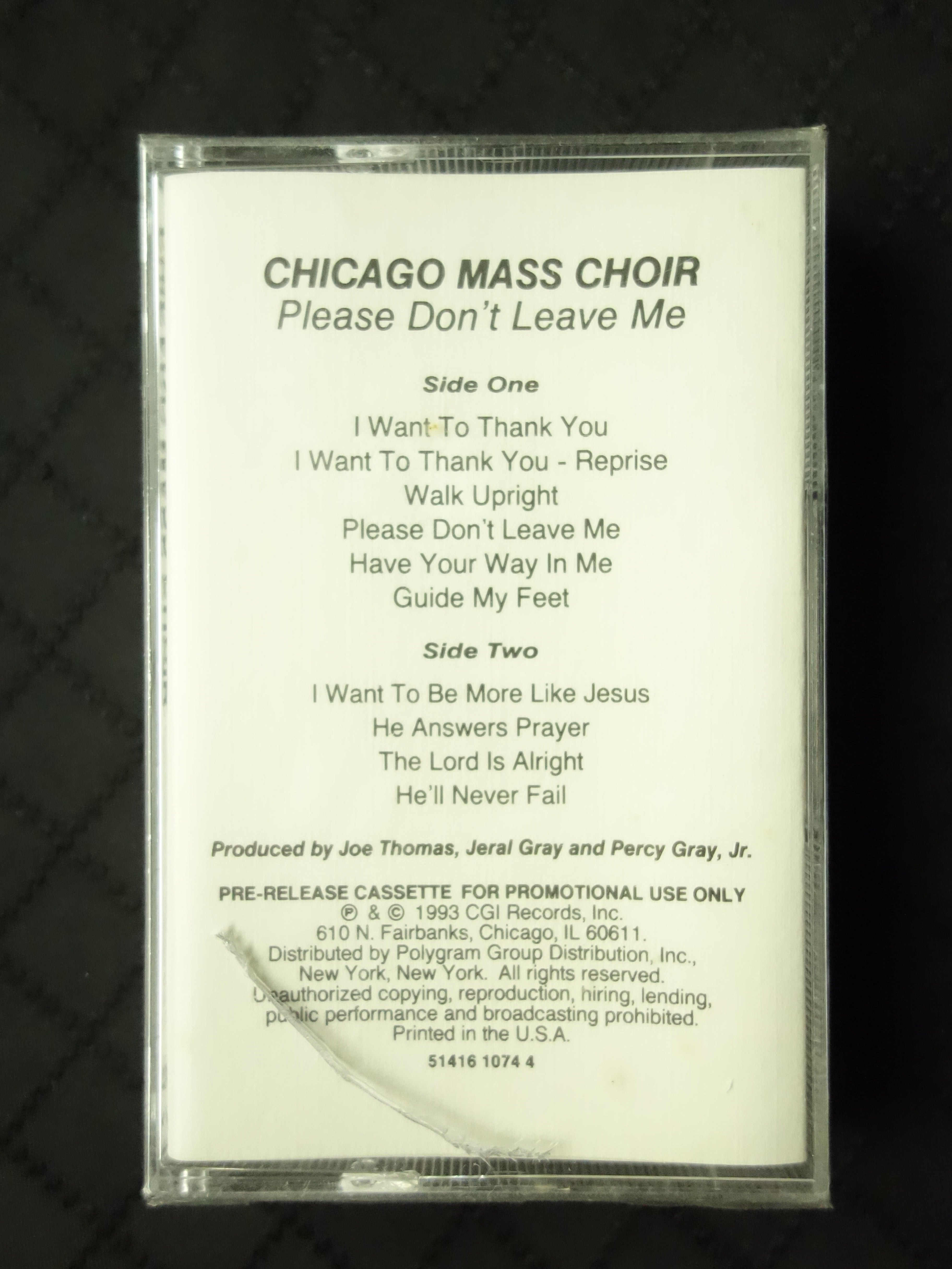 Chicago Mass Choir "Please Don't Leave Me" (Promo)-Cassette Tapes-UnDigable Digs