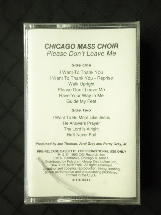 Chicago Mass Choir "Please Don't Leave Me" (Promo)-Cassette Tapes-UnDigable Digs