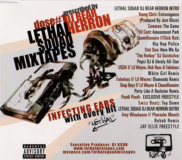 DJ Bear Herron "Lethal Squad Mixtapes Dose #1: Infecting Ears With Every Hit" (CD)-CDs-UnDigable Digs