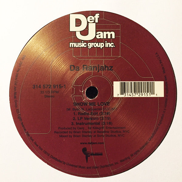 Da Ranjahz "Show Me Love / What Could Be Better B*t*h" (12" Single)-Vinyl Records-UnDigable Digs