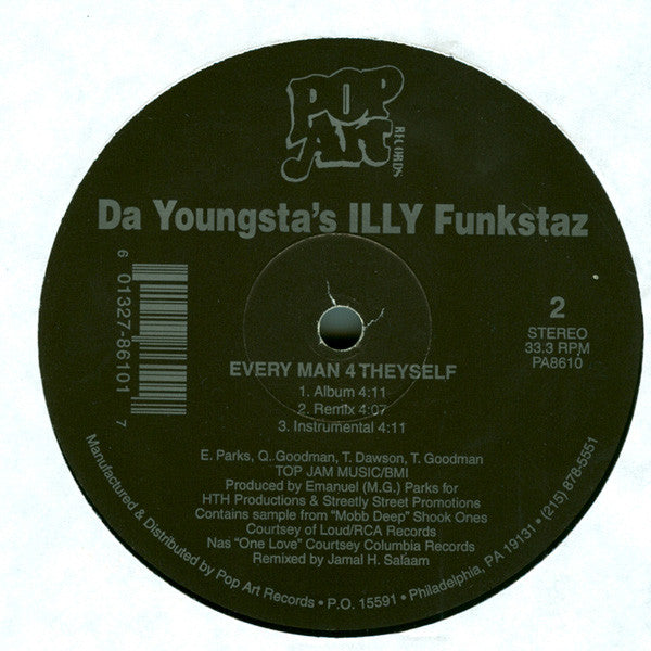 Da Youngsta's ILLY Funkstaz "Verbal Glock / Every Man 4 Theyself" (12" Single)-Vinyl Records-UnDigable Digs