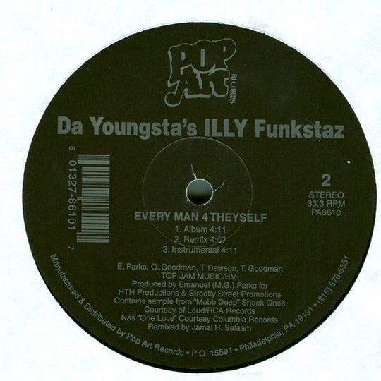 Da Youngsta's ILLY Funkstaz "Verbal Glock / Every Man 4 Theyself" (12" Single)-Vinyl Records-UnDigable Digs