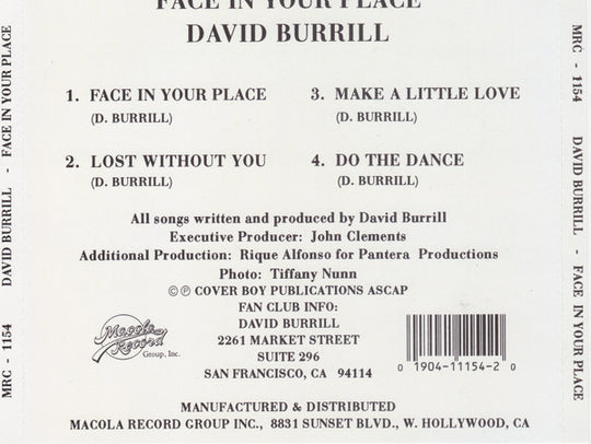 David Burrill "Face In Your Place" (12" Maxi-Single)-Vinyl Records-UnDigable Digs