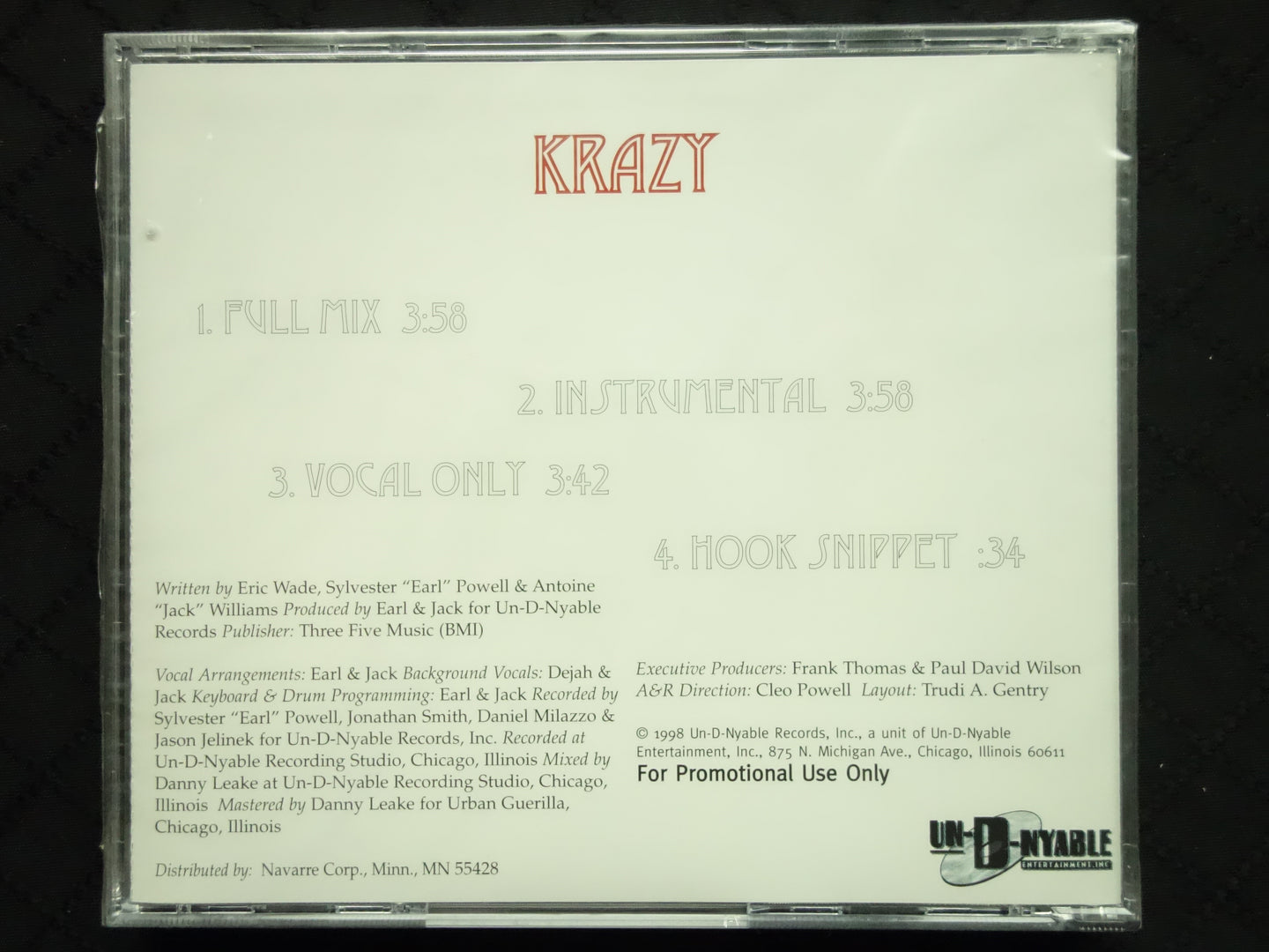 Dejah "Krazy" (CD Promo Single)-CDs-UnDigable Digs