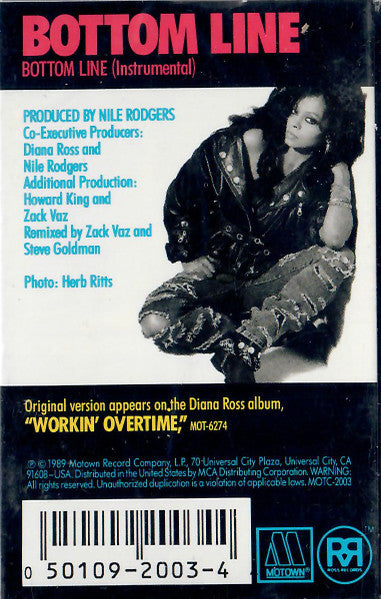 Diana Ross "Bottom Line" (Single)-Cassette Tapes-UnDigable Digs