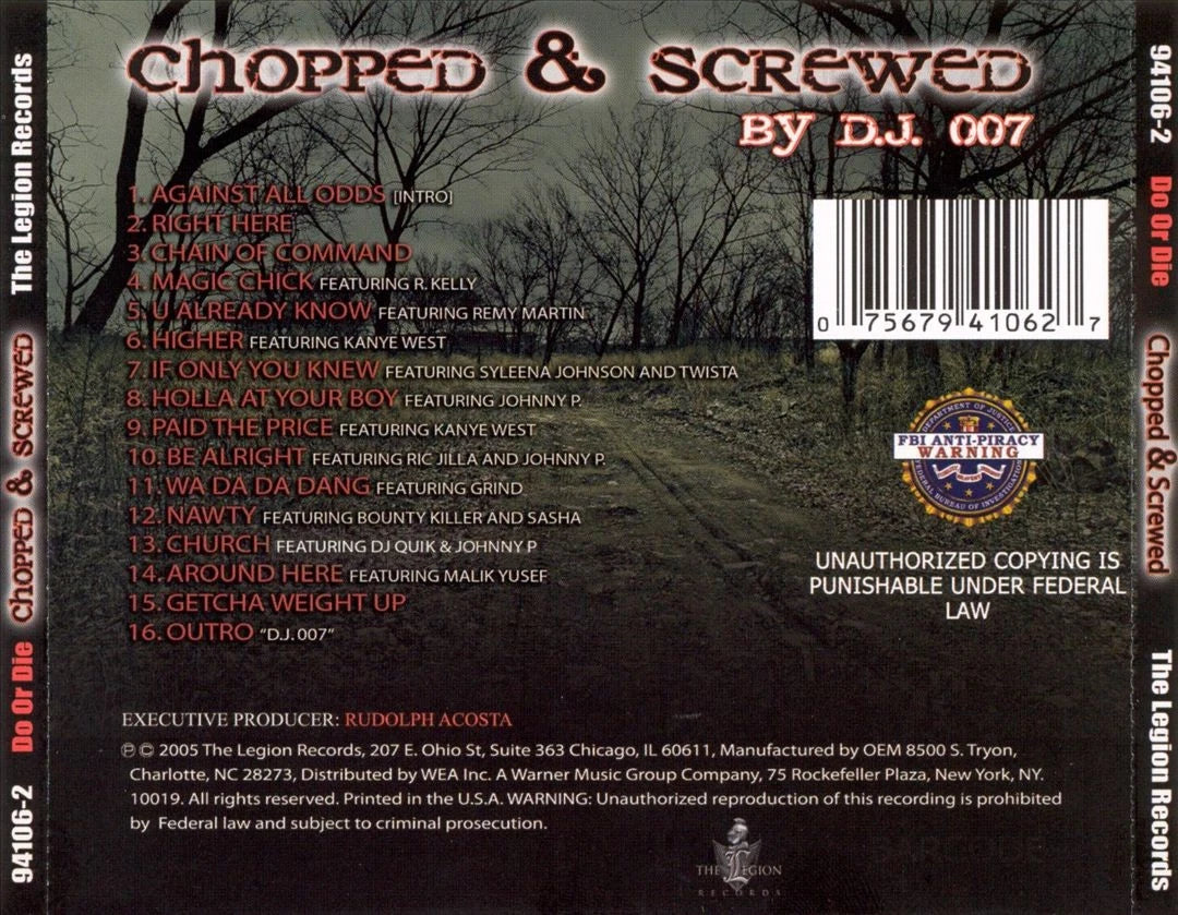 Do Or Die "D.O.D" (Chopped & Screwed By D.J. 007) (CD)-CDs-UnDigable Digs