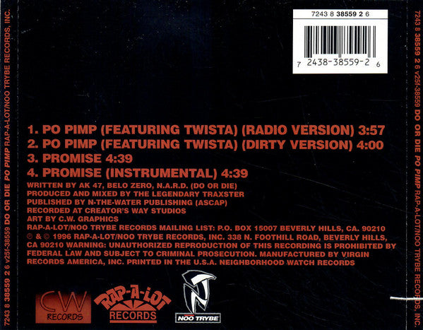 Do Or Die "Po Pimp" (RE) (CD Single)-CDs-UnDigable Digs