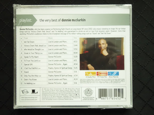 Donnie McClurkin "Playlist: The Very Best Of Donnie McClurkin" (CD)-CDs-UnDigable Digs