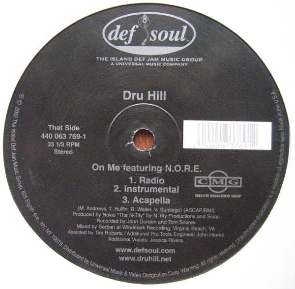 Dru Hill "No Doubt (Work It) / On Me" (12" Single)-Vinyl Records-UnDigable Digs