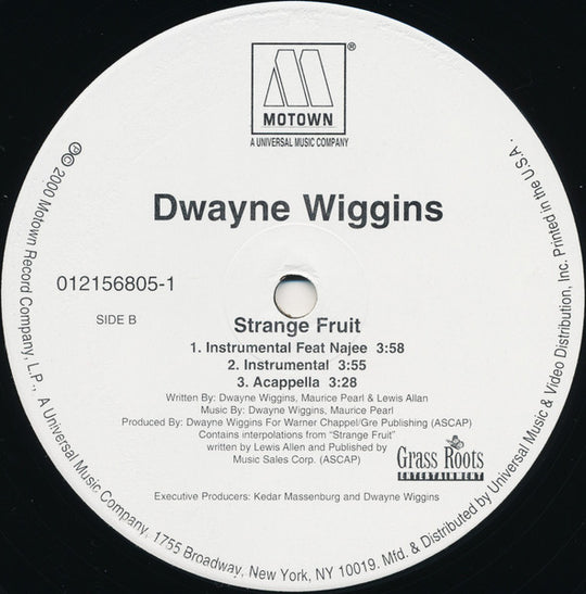 Dwayne Wiggins "Strange Fruit" (12" Single)-Vinyl Records-UnDigable Digs