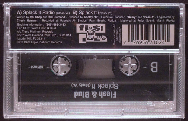 Flesh & Blud "Splack It Like U Like It" (Maxi-Single)-Cassette Tapes-UnDigable Digs