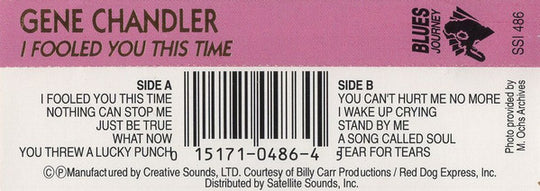 Gene Chandler "I Fooled You This Time"-Cassette Tapes-UnDigable Digs