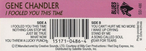 Gene Chandler "I Fooled You This Time"-Cassette Tapes-UnDigable Digs