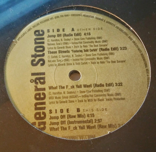 General Stone "Jump Off / These Streets / What The F_ck Yall Want" (12" Single)-Vinyl Records-UnDigable Digs