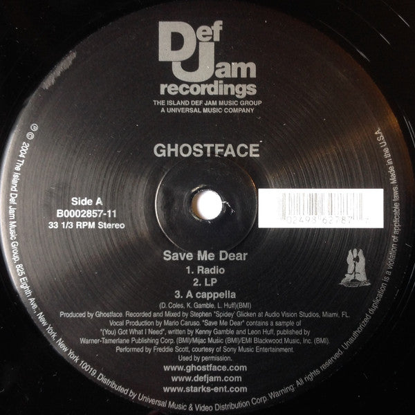 Ghostface Killah "Save Me Dear / Tooken Back" (12" Single)-Vinyl Records-UnDigable Digs
