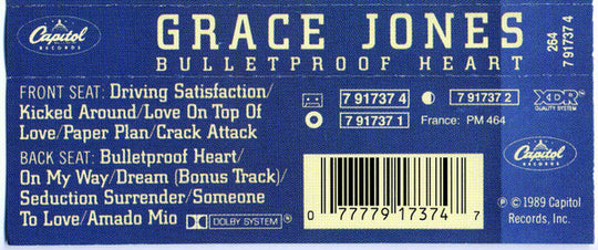 Grace Jones "Bulletproof Heart"-Cassette Tapes-UnDigable Digs