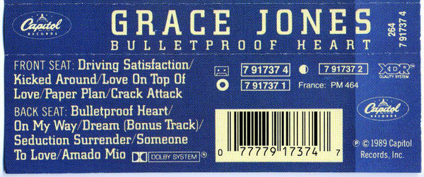 Grace Jones "Bulletproof Heart"-Cassette Tapes-UnDigable Digs