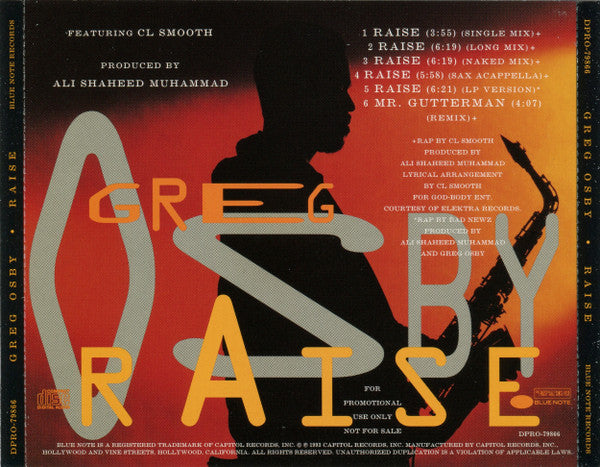 Greg Osby "Raise" (Maxi-Single)-Cassette Tapes-UnDigable Digs