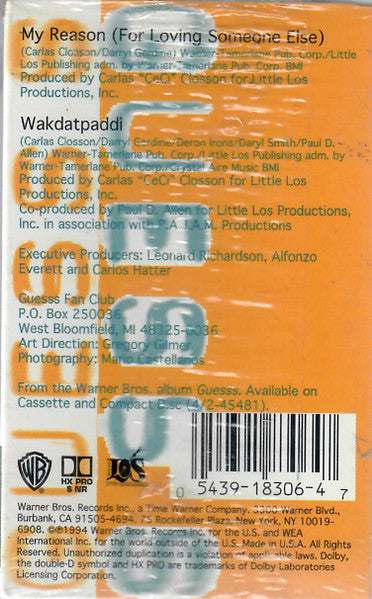 Guesss "My Reason (For Loving Someone Else) / Wakdatpaddi" (Single)-Cassette Tapes-UnDigable Digs