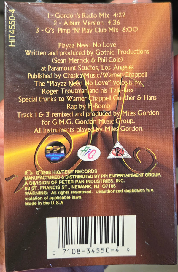 H-Bomb f; Roger Troutman "Playaz Need No Love" (Single)-Cassette Tapes-UnDigable Digs
